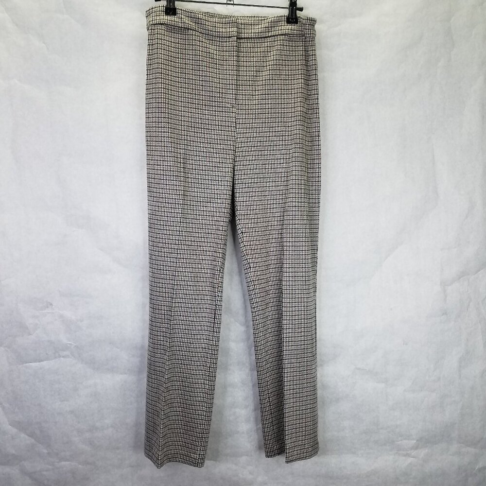 Theory St Jean Stratton Pants Women 6 Crop Houndstooth Knit Career Twee Academia